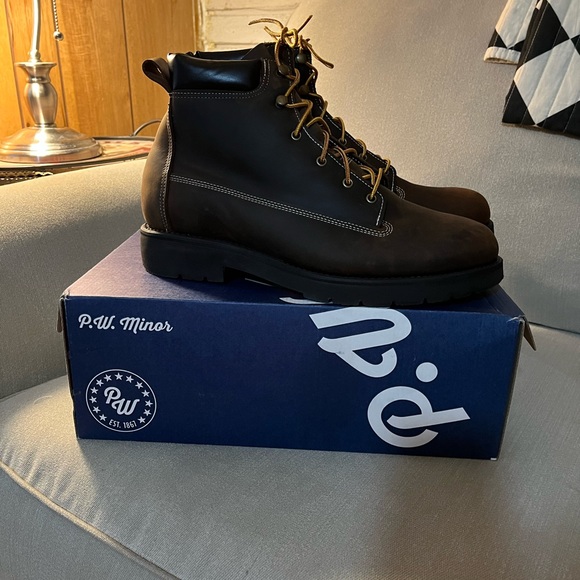 P.W. Minor tan leather “Livingston” boots, Men’s size 13 N, New with box - Picture 4 of 7